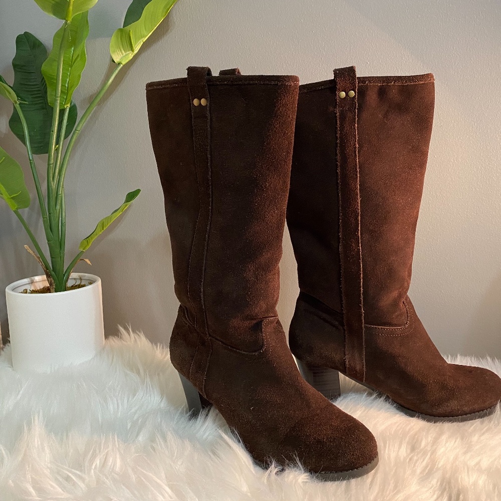 Brown Suede Tall Boot